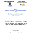 Le rôle et la place de l'environnement dans les Projets de Proximité de Développement Rural Intégré en zones de montagnes en Kabylie