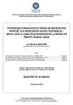 Stratégies d'irrigation et prises de décision par rapport aux ressources en eau disponibles