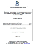 Enjeux et contraintes de la relance de la filière céréales en Algérie face à la crise alimentaire mondiale de 2008
