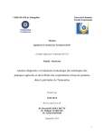 Analyse diagnostic et évaluation économique des techniques des pratiques agricoles et de la filière des exploitations à base de pommes dans le périmètre de Tannourine [Liban]