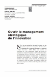 Ouvrir le management stratégique de l’innovation