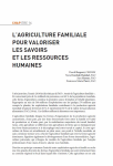 L’agriculture familiale pour valoriser les savoirs et les ressources humaines