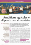 Ambitions agricoles et dépendance alimentaire