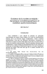 Évolution de la ruralité en Kabylie : dynamiques sociodémographiques et mutations spatio-économiques