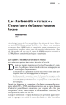 Les clusters dits « ruraux » : l’importance de l’appartenance locale