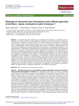 Écologie et économie des interactions entre filières agricoles et territoire