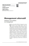 Management alternatif. Déplacer les frontières du management