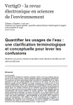 Quantifier les usages de l’eau : une clarification terminologique et conceptuelle pour lever les confusions