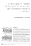 L'aménagement forestier et les enjeux de restauration des écosystèmes forestiers au Maroc