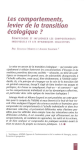 Les comportements, levier de la transition écologique ? Comprendre et influencer les comportements individuels et les dynamiques collectives