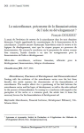 La microfinance, précurseur de la financiarisation de l’aide au développement ?