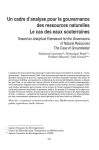 Un cadre d’analyse pour la gouvernance des ressources naturelles. Le cas des eaux souterraines