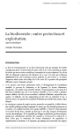 La biodiversité : entre protection et exploitation. Aspects juridiques