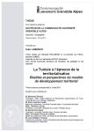 La Tunisie à l'épreuve de la territorialisation. Réalités et perspectives du modèle de développement territorial