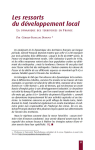 Les ressorts du développement local : la dynamique des territoires en France