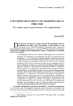 L’inscription du territoire et des institutions dans le temps long