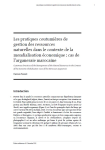 Les pratiques coutumières de gestion des ressources naturelles dans le contexte de la mondialisation économique : cas de l’arganeraie marocaine