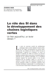 Le rôle des SI [Systèmes d'Information] dans le développement des chaînes logistiques vertes