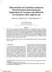 Détermination de la meilleure séquence d’investissement hydraulique par l’application de l’analyse coût efficacité