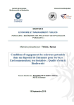 Conditions d’engagement des acheteurs potentiels dans un dispositif de Paiements pour Services Environnementaux territorialisés : qualité d’eau & biodiversité