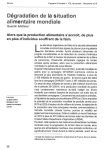 Dégradation de la situation alimentaire mondiale