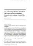 Les petites paysanneries des arrière-pays montagneux et forestiers. Contextes, contraintes et stratégies