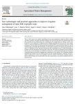 New technologies and practical approaches to improve irrigation management of open field vegetable crops