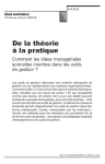 De la théorie à la pratique. Comment les idées managériales sont-elles inscrites dans les outils de gestion ?