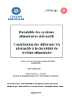 Durabilité des systèmes alimentaires alternatifs. Contribution des différents SA alternatifs à la durabilité de système alimentaire