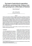 The impact of agricultural cooperatives on efficiency and productivity: evidence from olive-growing farms in west bank of Palestine