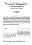 Determining the food waste behaviour of consumers in northwest Turkey: a crosssectional analysis