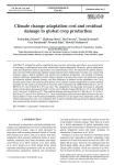 Climate change adaptation cost and residual damage to global crop production