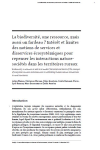 La biodiversité, une ressource, mais aussi un fardeau ? Intérêt et limites des notions de services et disservices écosystémiques pour repenser les interactions nature-sociétés dans les territoires ruraux