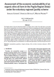 Assessment of the economic sustainability of an organic olive oil farm in Puglia region (Italy) under the voluntary regional quality scheme