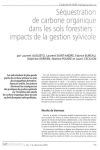 Séquestration de carbone organique dans les sols forestiers : impacts de la gestion sylvicole