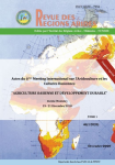 Revue des régions arides, n. 46 (1) - Décembre 2020 - Actes du 6ème Meeting International sur l’Aridoculture et les Cultures Oasiennes sous le thème : "Agriculture Oasienne et Développement Durable" Tome 1