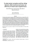 To what extend corruption and free-riding behavior affect technical and Water Use efficiencies of small scale irrigated farms