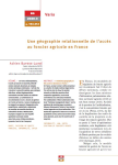 Une géographie relationnelle de l’accès au foncier agricole en France