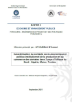 Caractérisation du contexte socio-économique et politico-institutionnel de la production et du commerce des céréales dans 3 pays d’Afrique du Nord : Algérie, Maroc, Tunisie