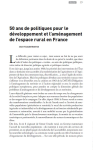 50 ans de politiques pour le développement et l’aménagement de l’espace rural en France