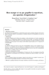 Bien manger et ne pas gaspiller la nourriture, une question d’organisation ?