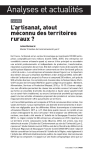 L’artisanat, atout méconnu des territoires ruraux ?