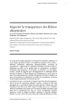 Négocier la transparence des filières alimentaires. Le cas de l’échange de données relatives aux OGM et au Nutri-Score entre l’industrie et le commerce