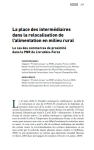 La place des intermédiaires dans la relocalisation de l’alimentation en milieu rural. Le cas des commerces de proximité dans le PNR du Livradois-Forez