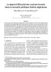 Le degré d’efficacité des contrats formels dans la nouvelle politique laitière algérienne