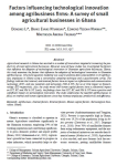 Factors influencing technological innovation among agribusiness firms: a survey of small agricultural businesses in Ghana