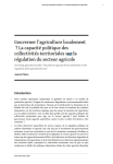 Gouverner l'agriculture localement ? La capacité politique des collectivités territoriales sur la régulation du secteur agricole