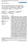 The role of behavioural factors and opportunity costs in farmers' participation in voluntary agri-environmental schemes: a systematic review