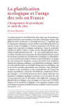 La planification écologique et l’usage des sols en France