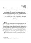 Du développement durable à la transition écologique : gouverner le changement territorial. Le cas des intercommunalités de la vallée de la Drôme